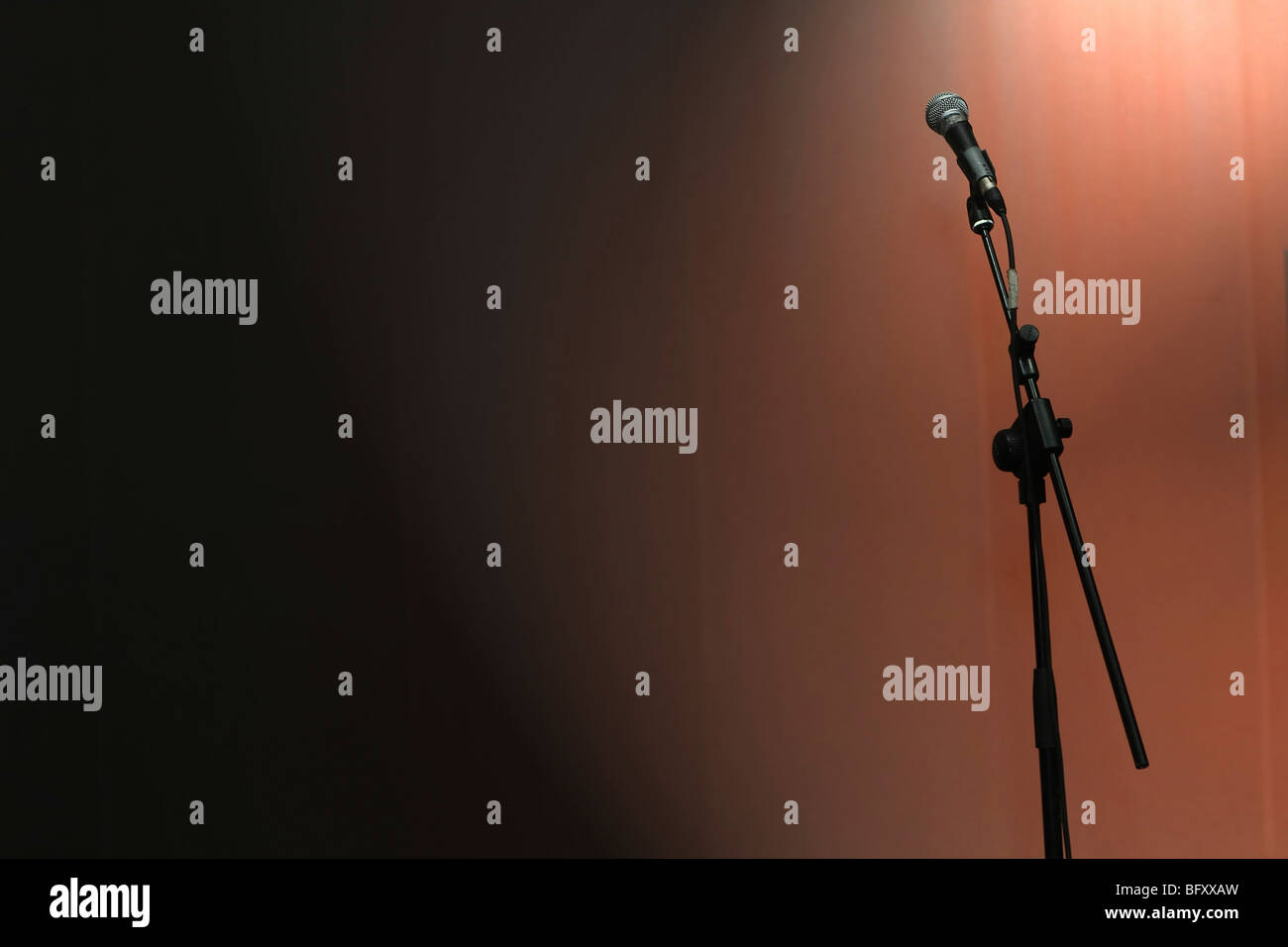 Empty stage and microphone Stock Photo Alamy