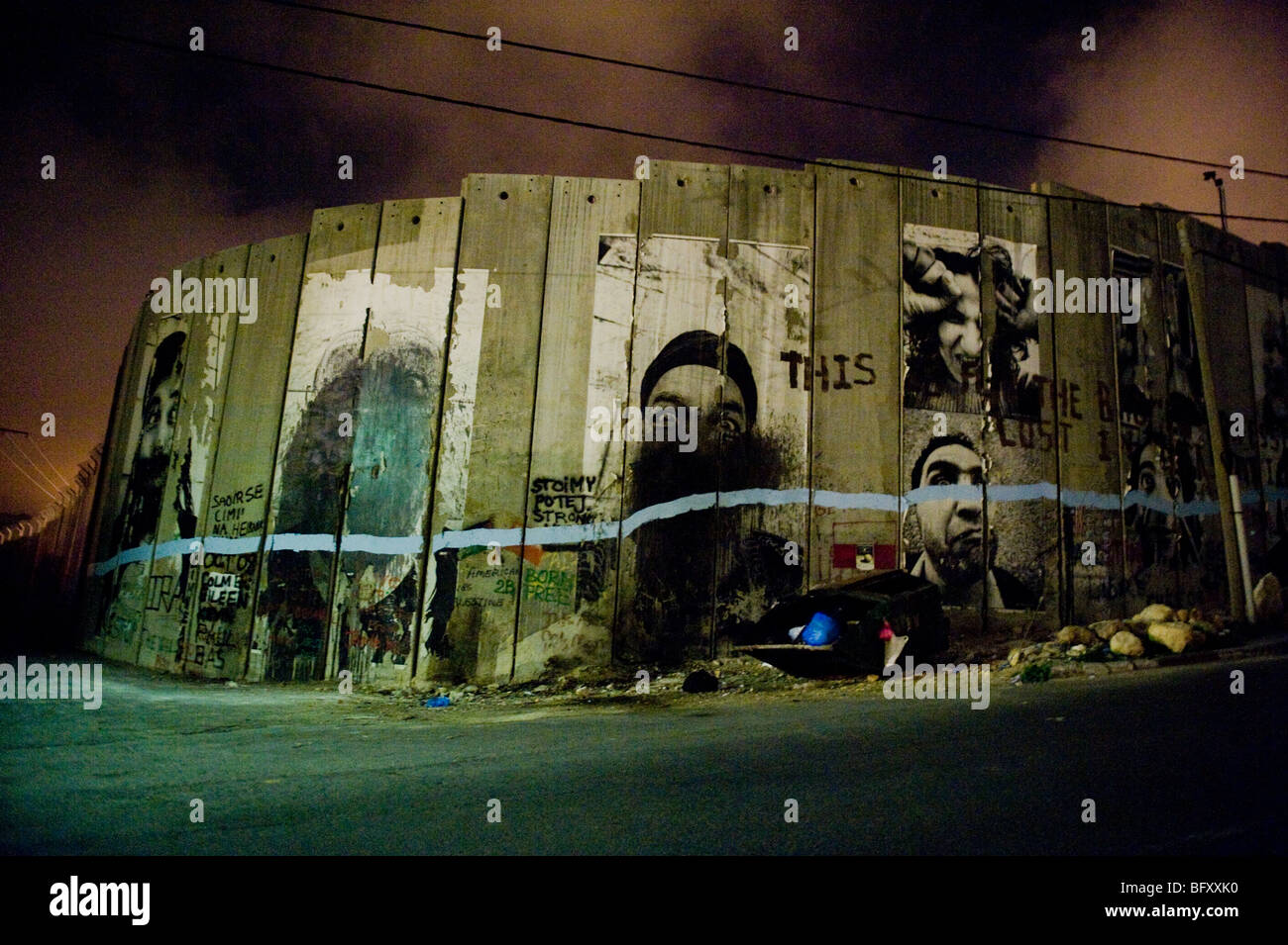 Bethlehem security barrier in the occupied west bank, Palestine. Stock Photo