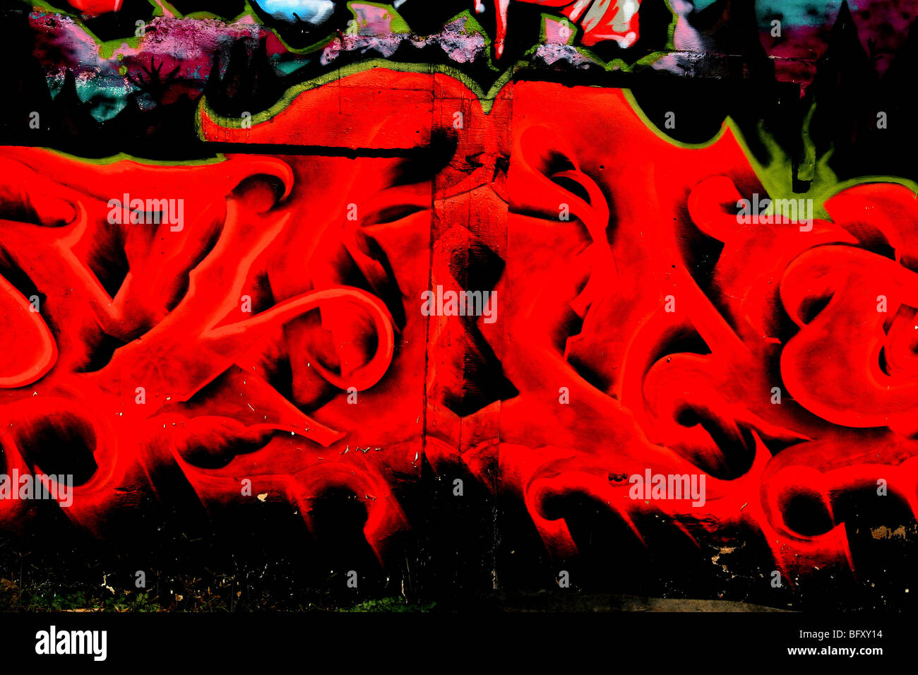 Thai graffiti art , many colours , Pattaya , Thailand Stock Photo