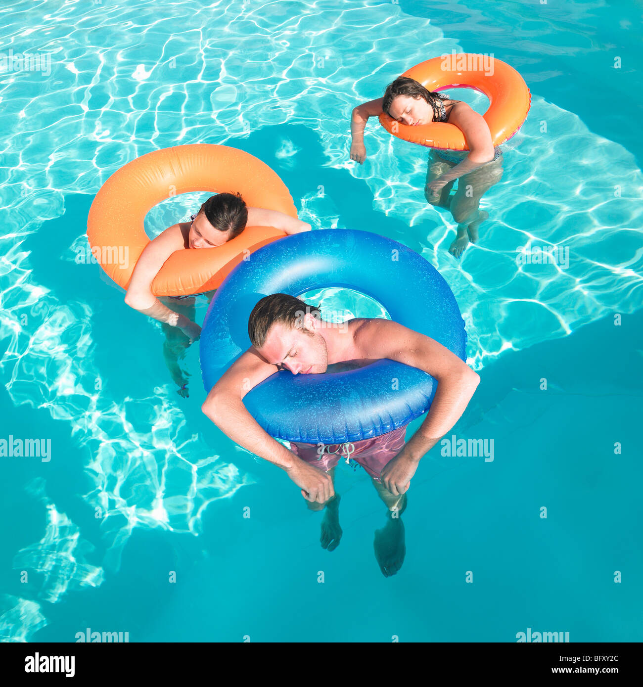 people sleeping in pool Stock Photo Alamy