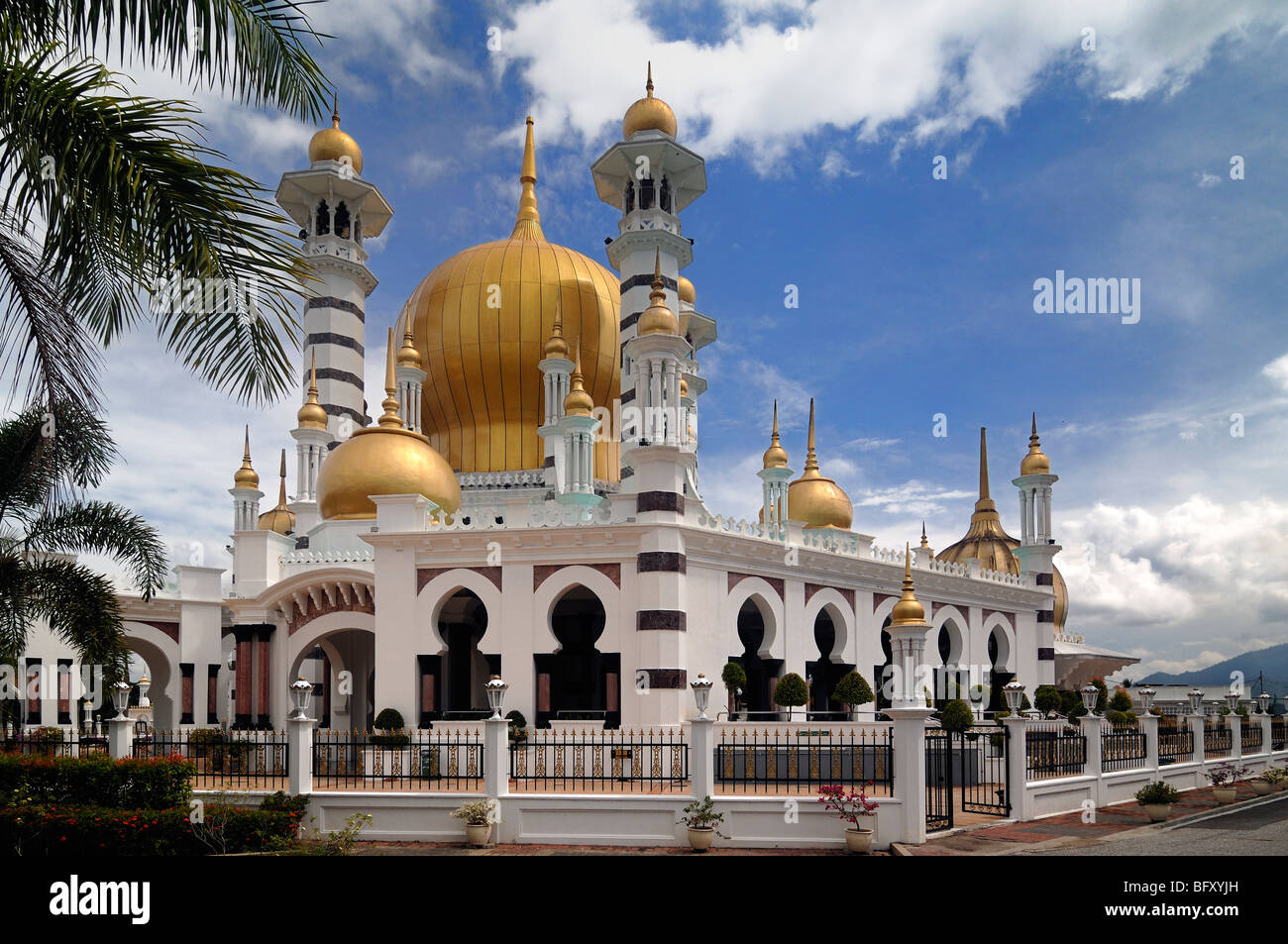 Masjid Ubudiah, or Ubudiah Royal Mosque (1917), by Arthur Benison Hubback, Kuala Kangsar, Perak, Malaysia Stock Photo