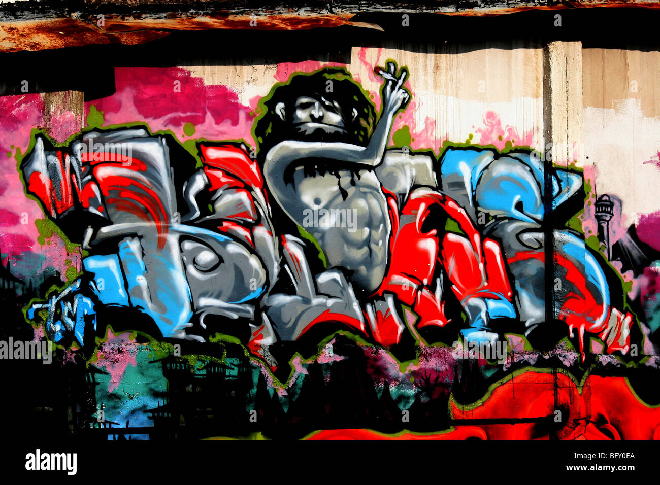 Thai graffiti art , many colours , Pattaya , Thailand Stock Photo Alamy