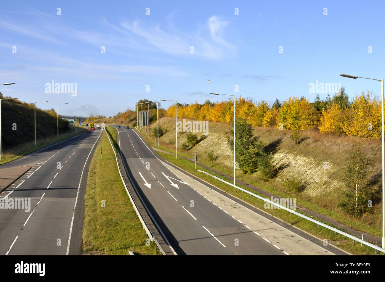 A41 dual carriage way in Hertfordshire UK Stock Photo