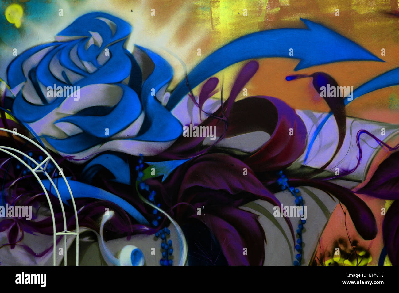 Thai graffiti art , many colours , Pattaya , Thailand Stock Photo Alamy