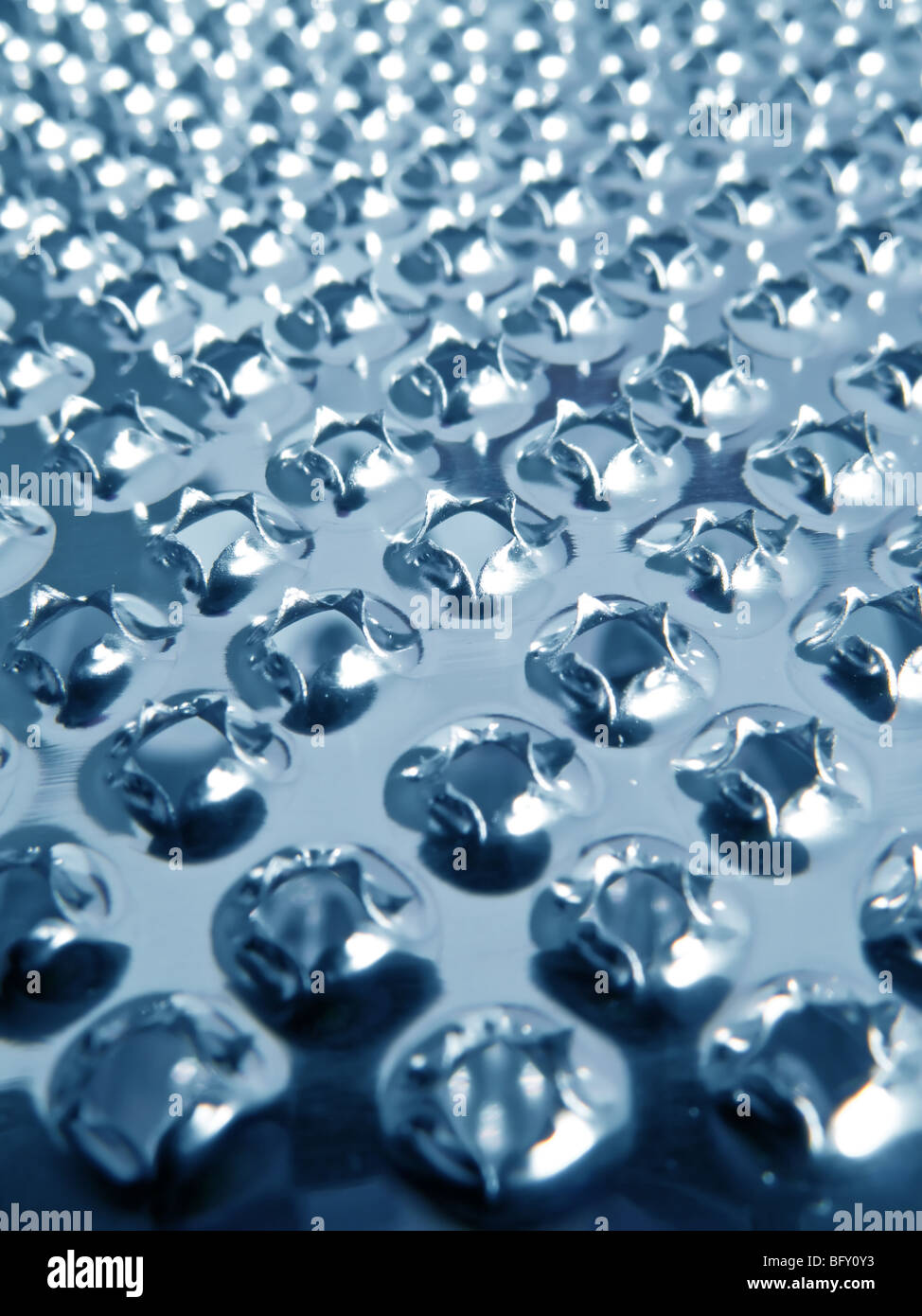 Close up of the surface of a grater Stock Photo