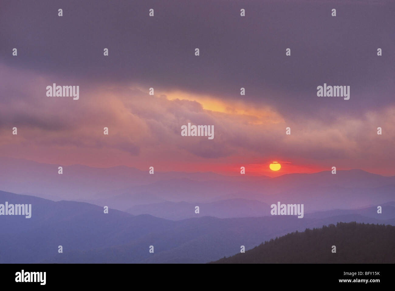 Sunset from Clingmans Dome, Great Smoky Mountains National Park, NC
