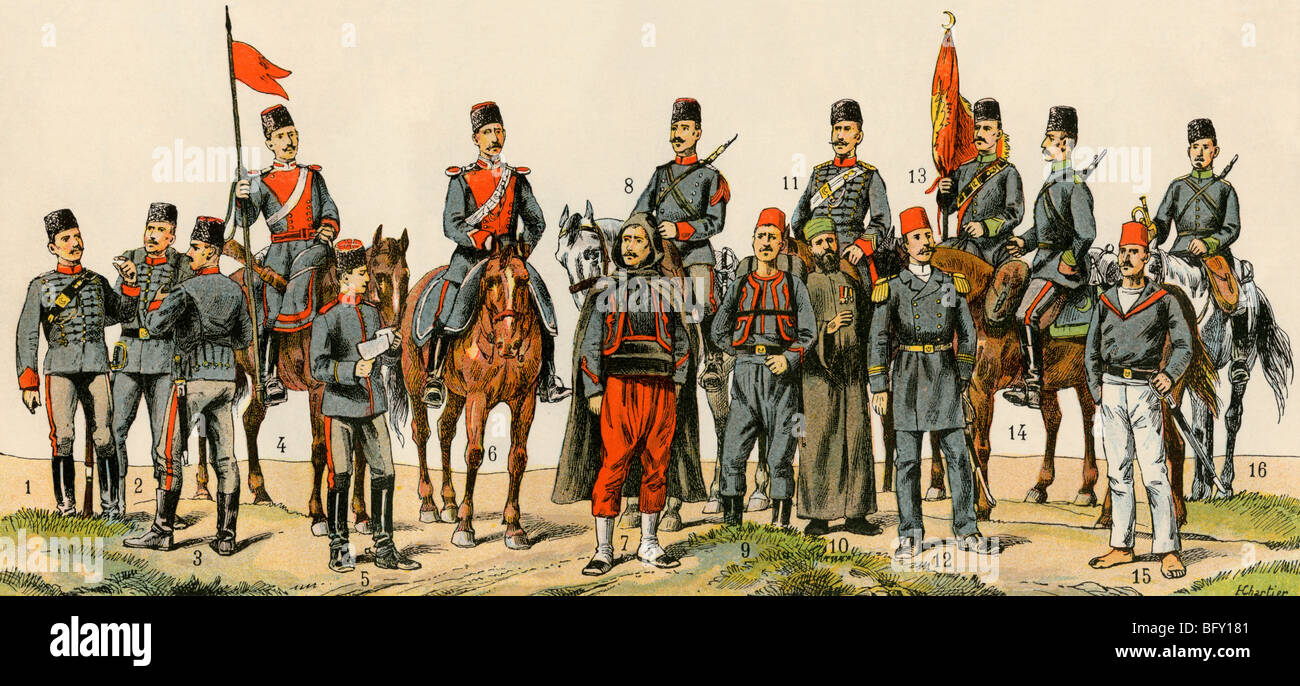 Ottoman Turk soldiers and sailors, circa 1900 Stock Photo 27023921 Alamy