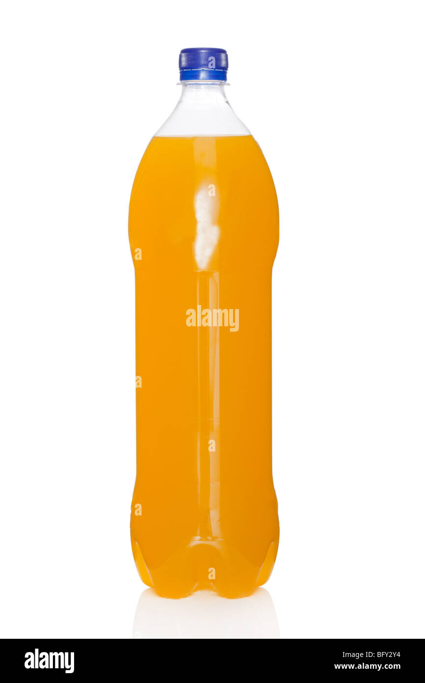 Orange juice bottle isolated on white background Stock Photo Alamy
