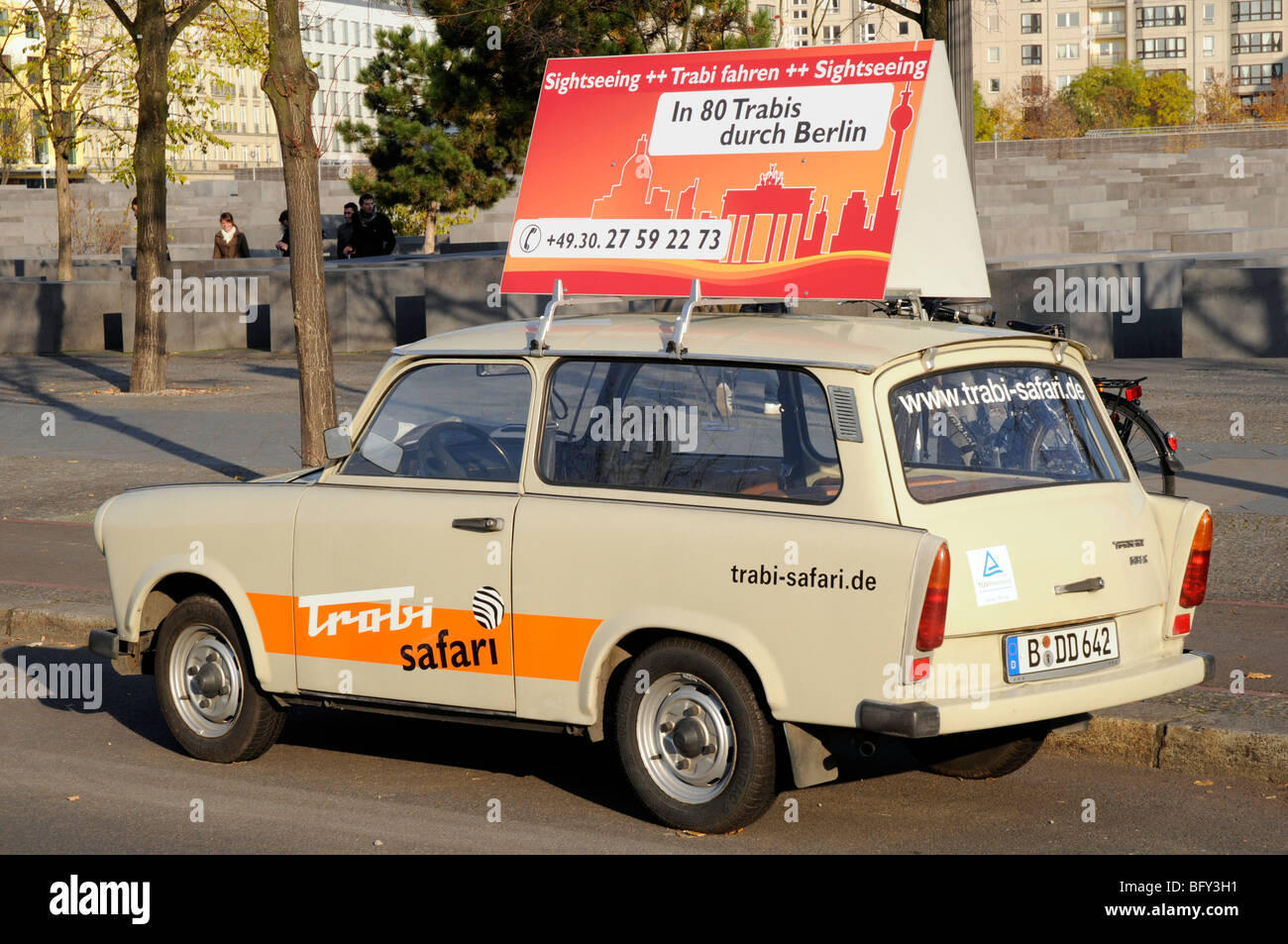 Trabi Safari, tour Berlin in an old Russian Trabant car Stock Photo