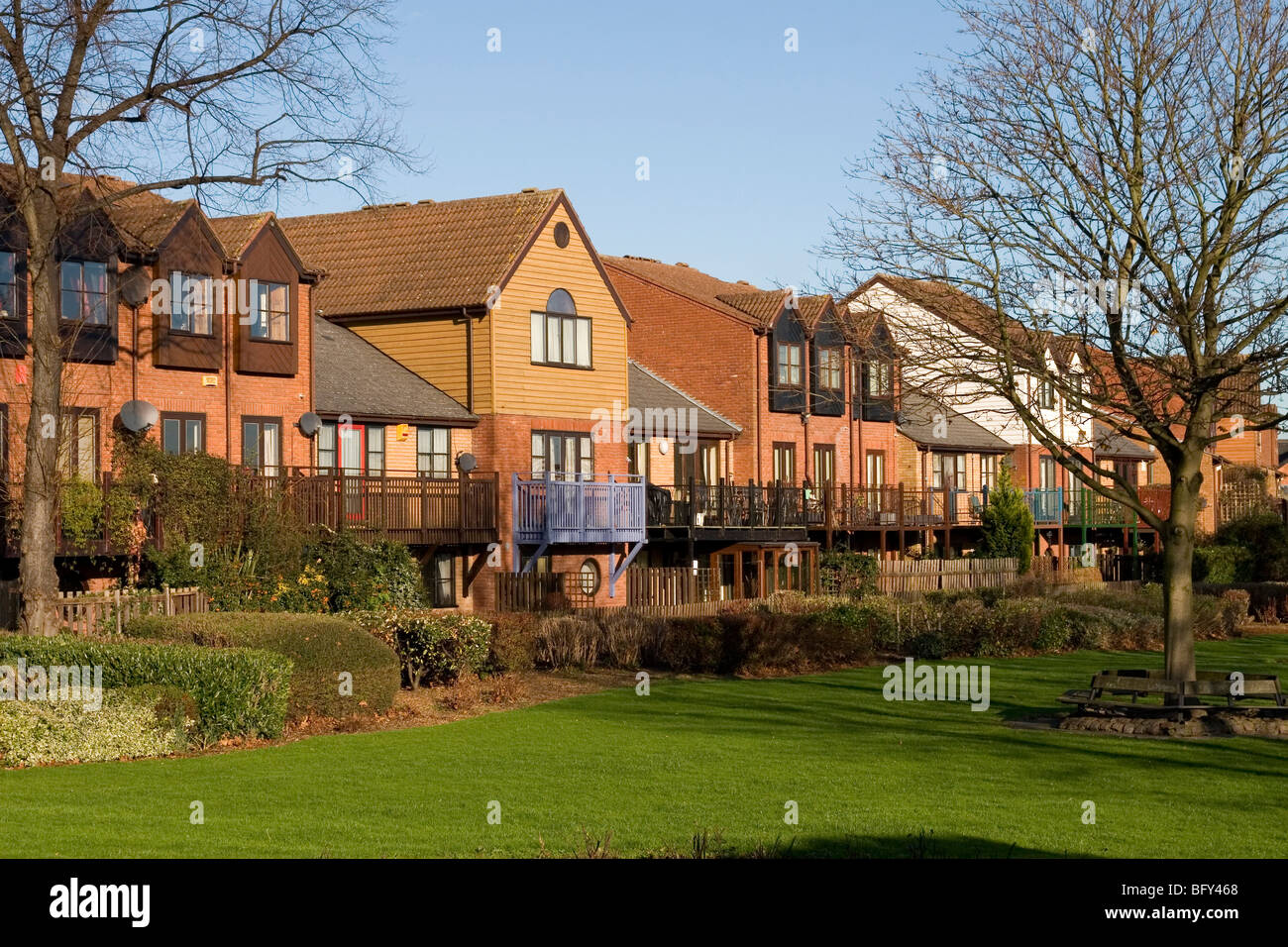 Houses located by the River Trent, Nottingham Stock Photo Alamy