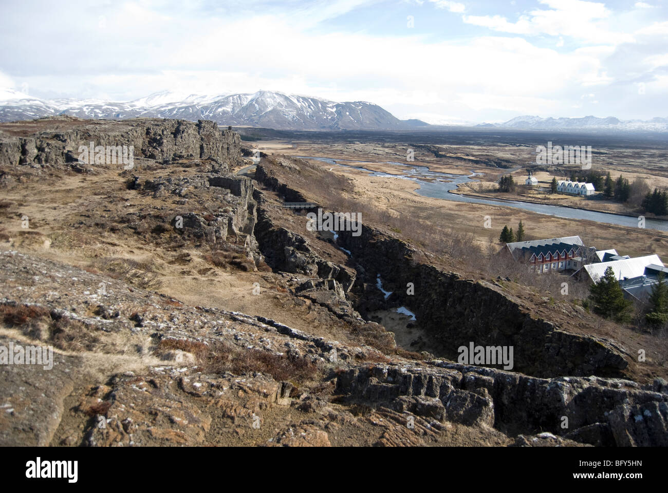 Parliament or Alþingi, Þingvellir National Park, Iceland Stock Photo