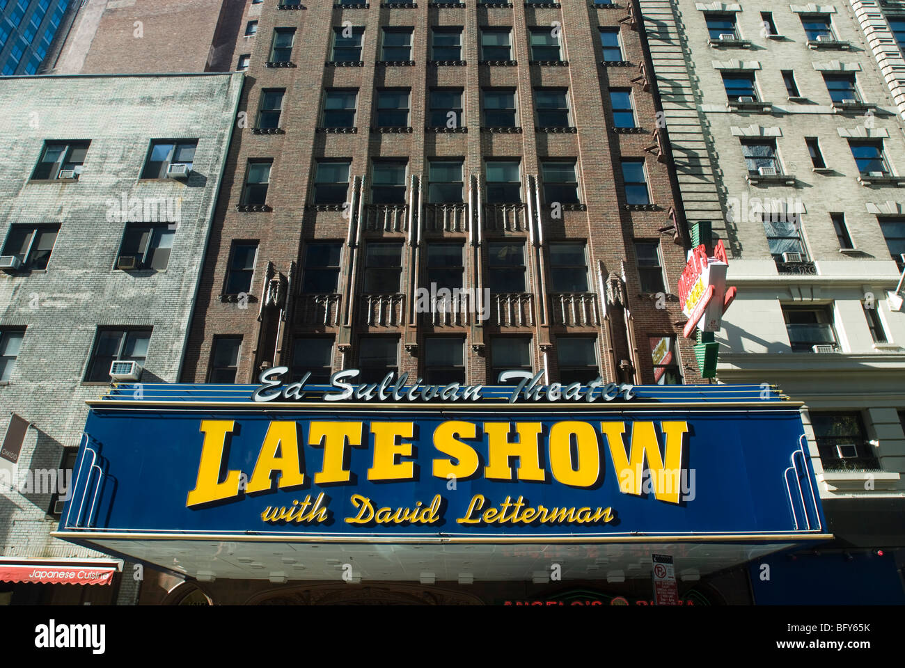 The Ed Sullivan Theater on Broadway in New York where the David Letterman show is taped Stock Photo
