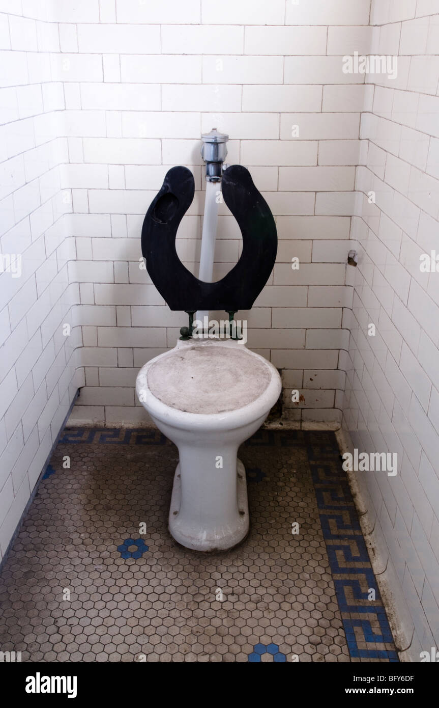 Toilet, taken in old railway station, Auckland, New Zealand Stock Photo