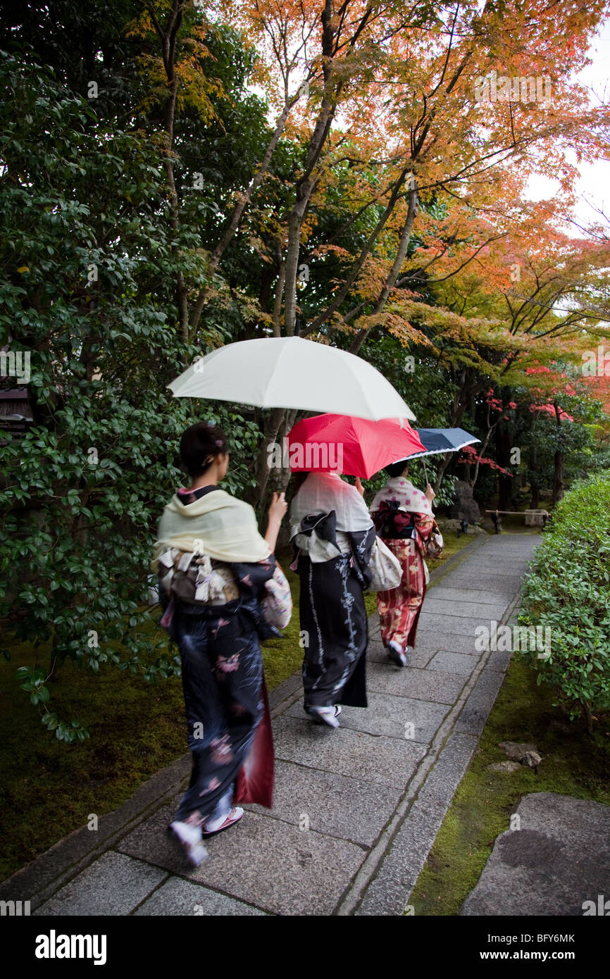 Japanese Women in Kimono Stock Photo