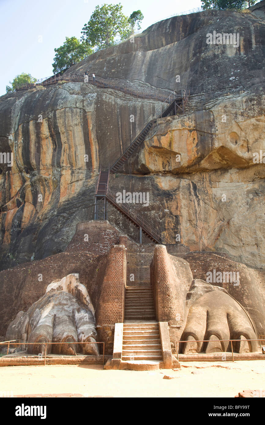 Sigiriya, Sri Lanka. The Lion's Paw. Stock Photo