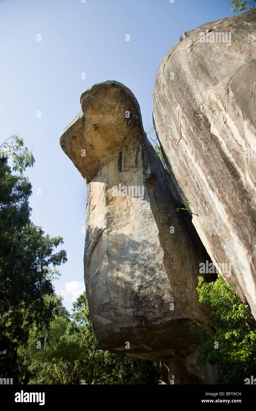 Sigiriya, Sri Lanka. The Cobra rock formation. Stock Photo