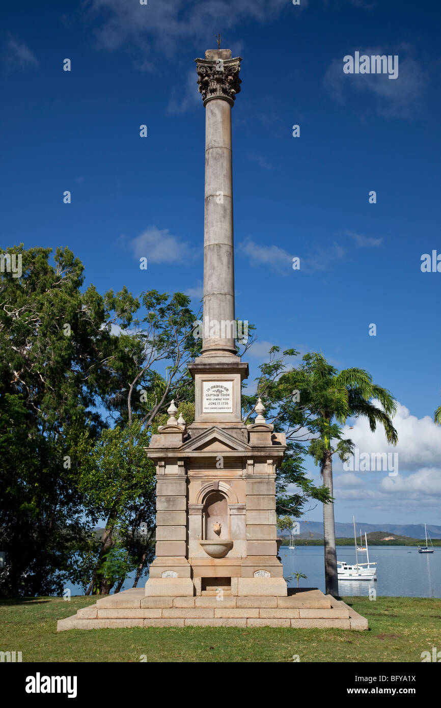 Cook memorial, Endeavour Park, Cooktown, Queensland, Australia Stock Photo