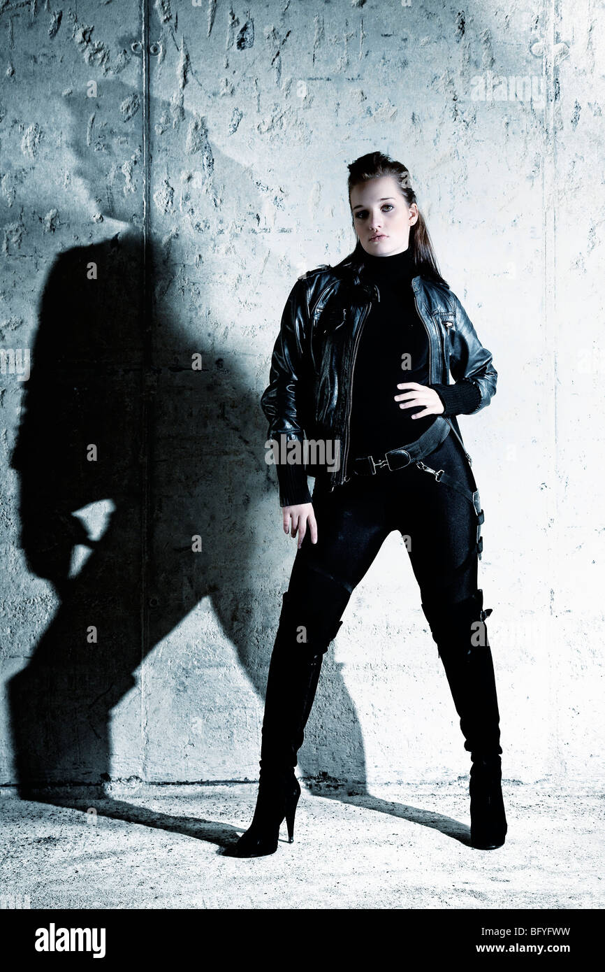 women in leather and boots