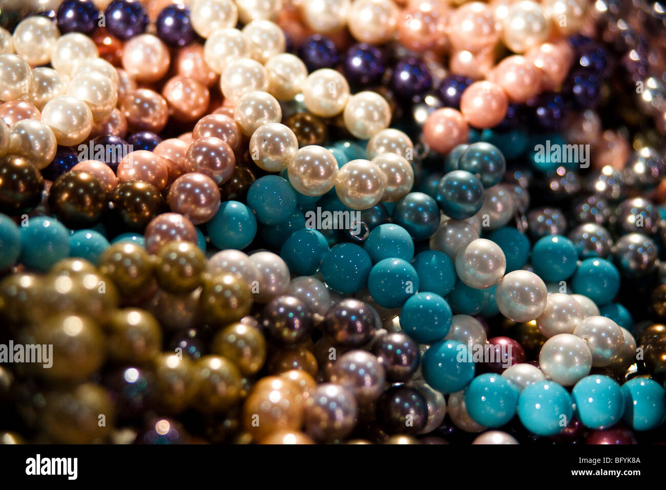 Pearl necklaces Stock Photo