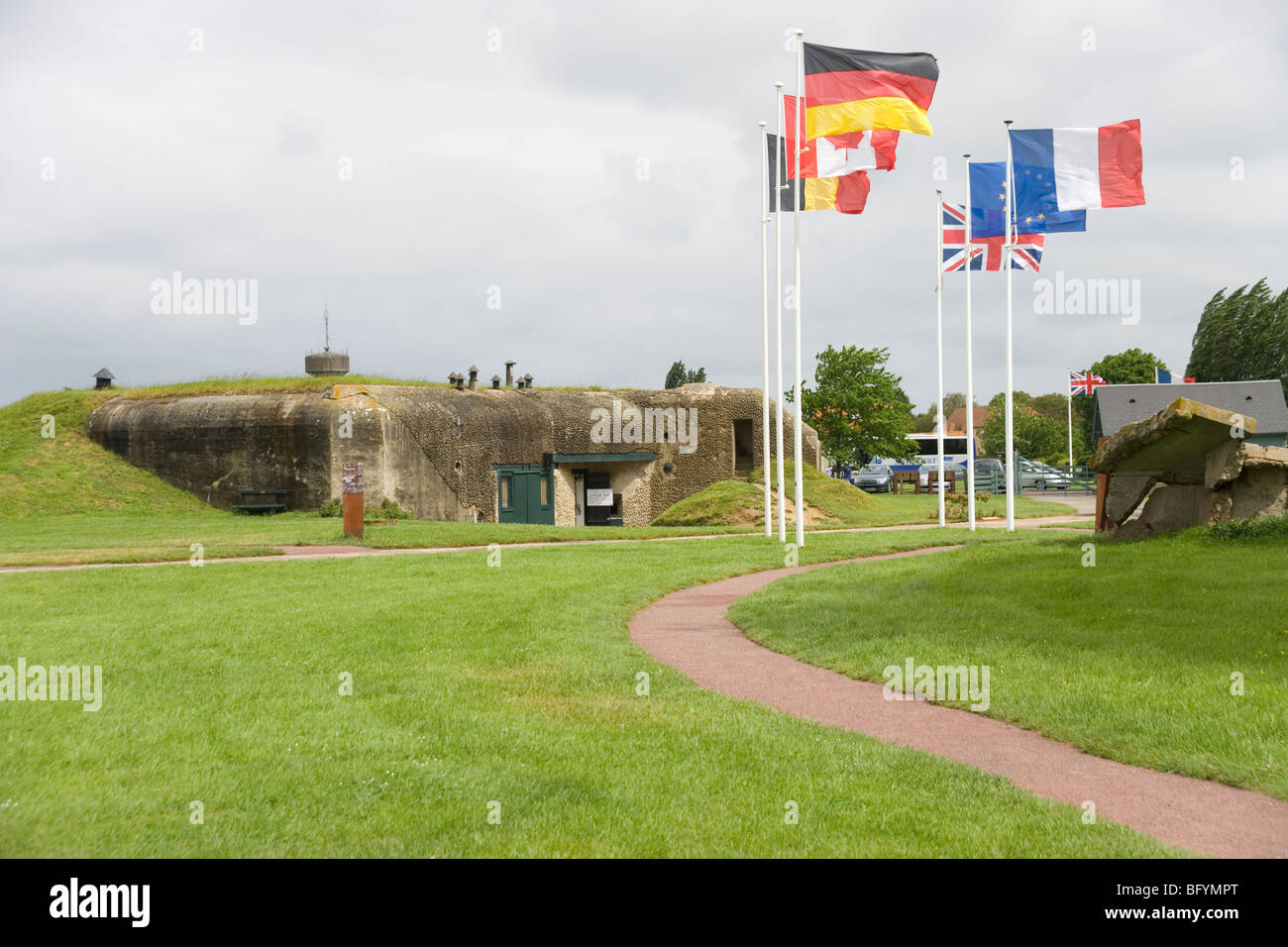 The Merville Battery, Normandy captured on D Day by Colonel Otway and British paratroopers, 6th June 1944 Stock Photo