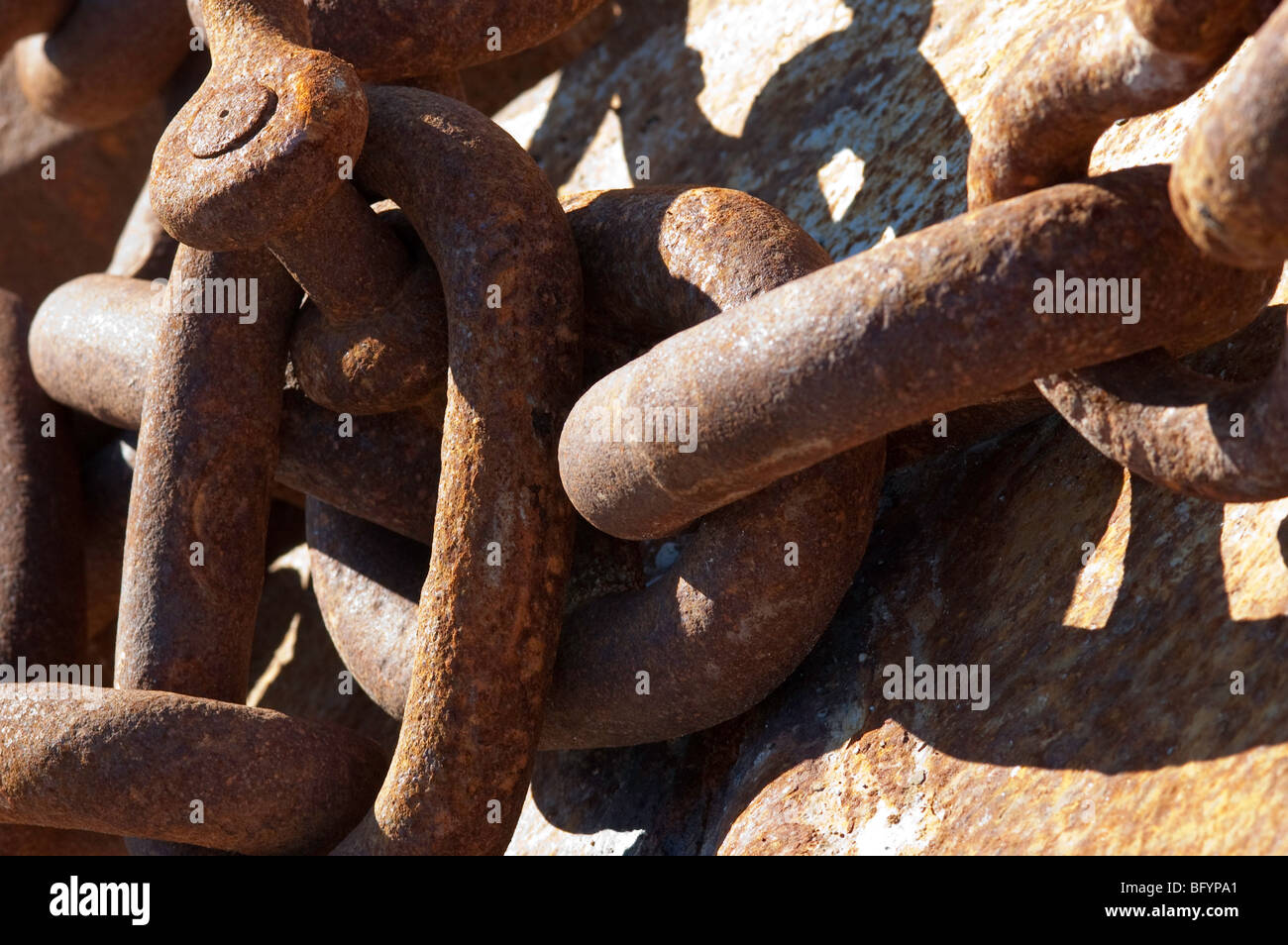 Anchor chain detail Stock Photo