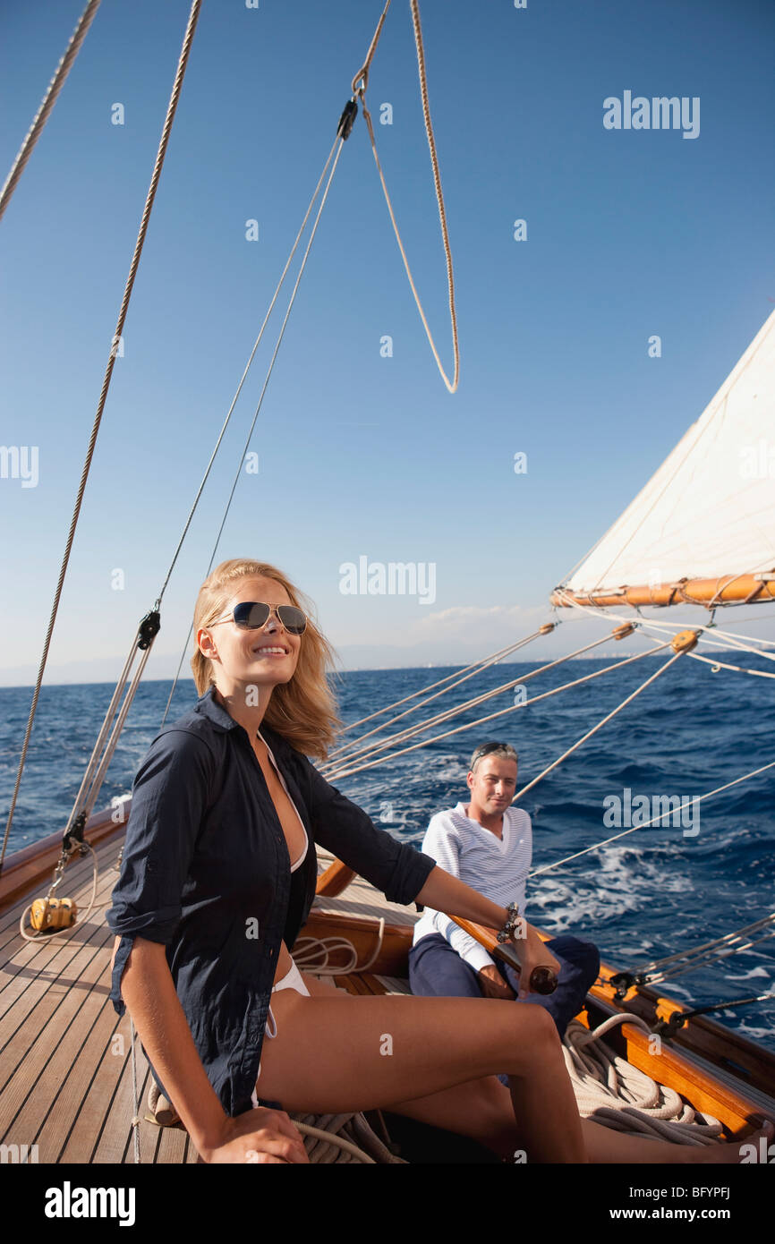 Woman Steering Boat High Resolution Stock Photography and Images - Alamy