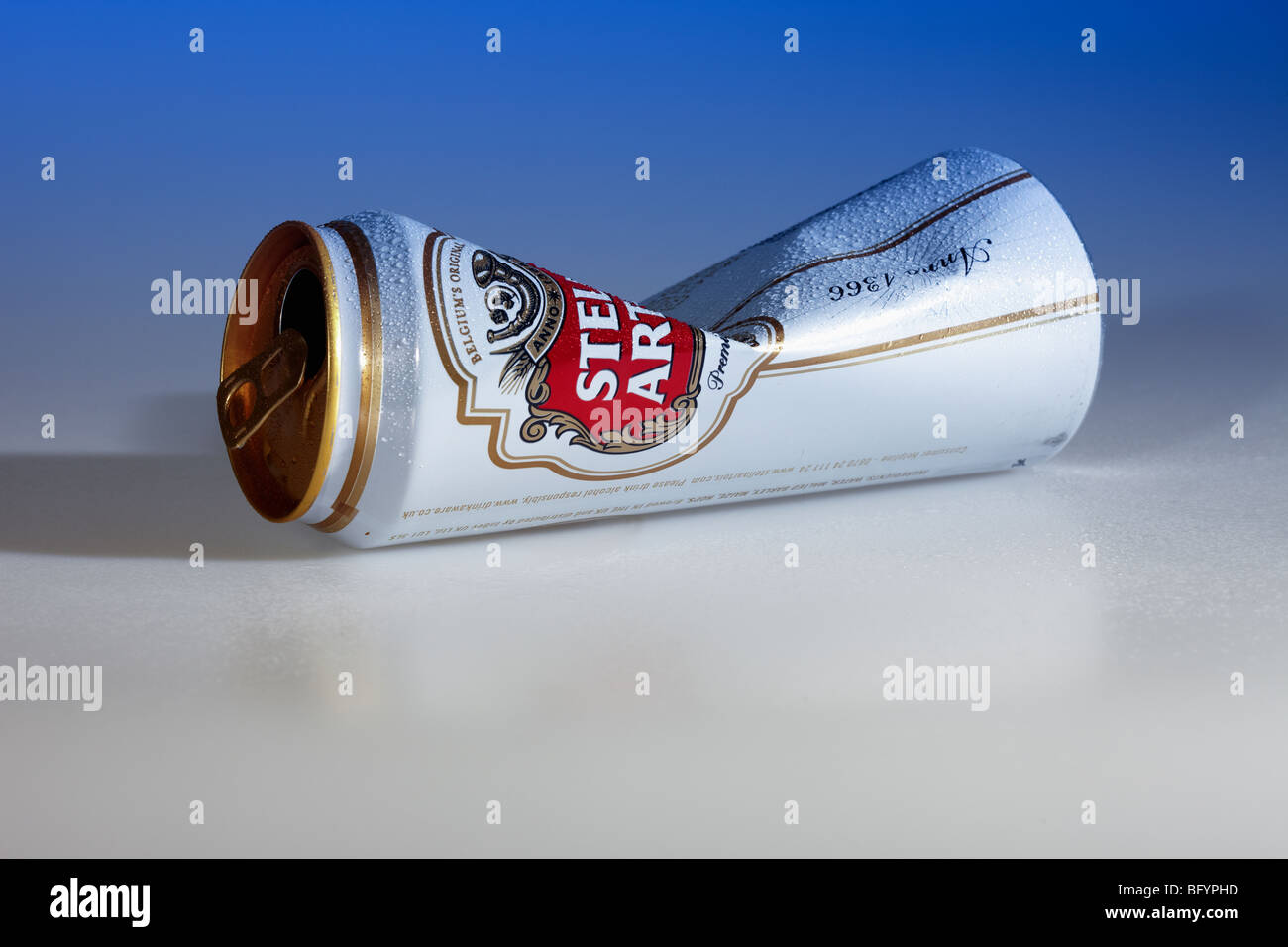 Empty Can of Lager Stock Photo