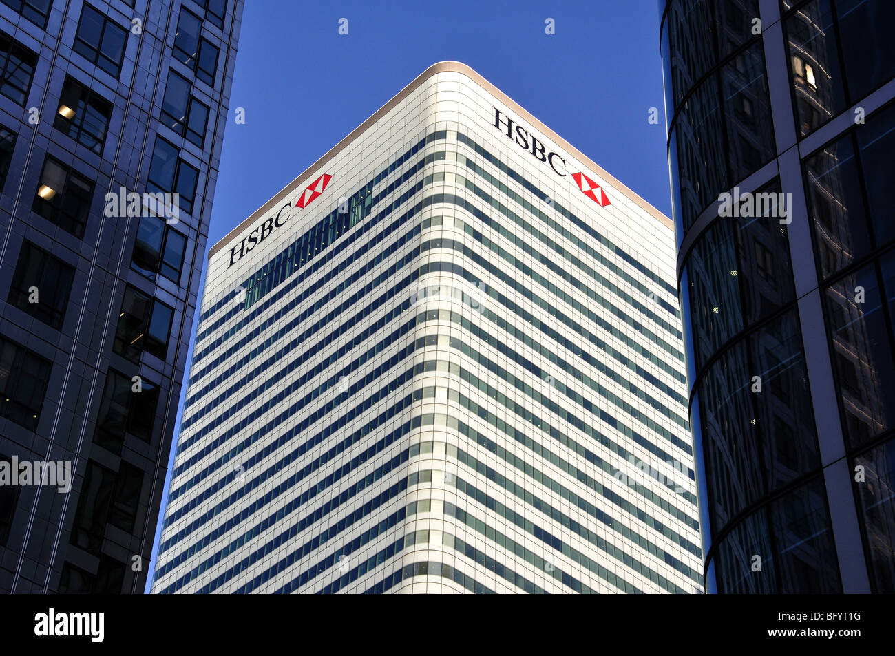 HSBC Bank building, Cabot Square, Canary Wharf, London, England, United Kingdom Stock Photo