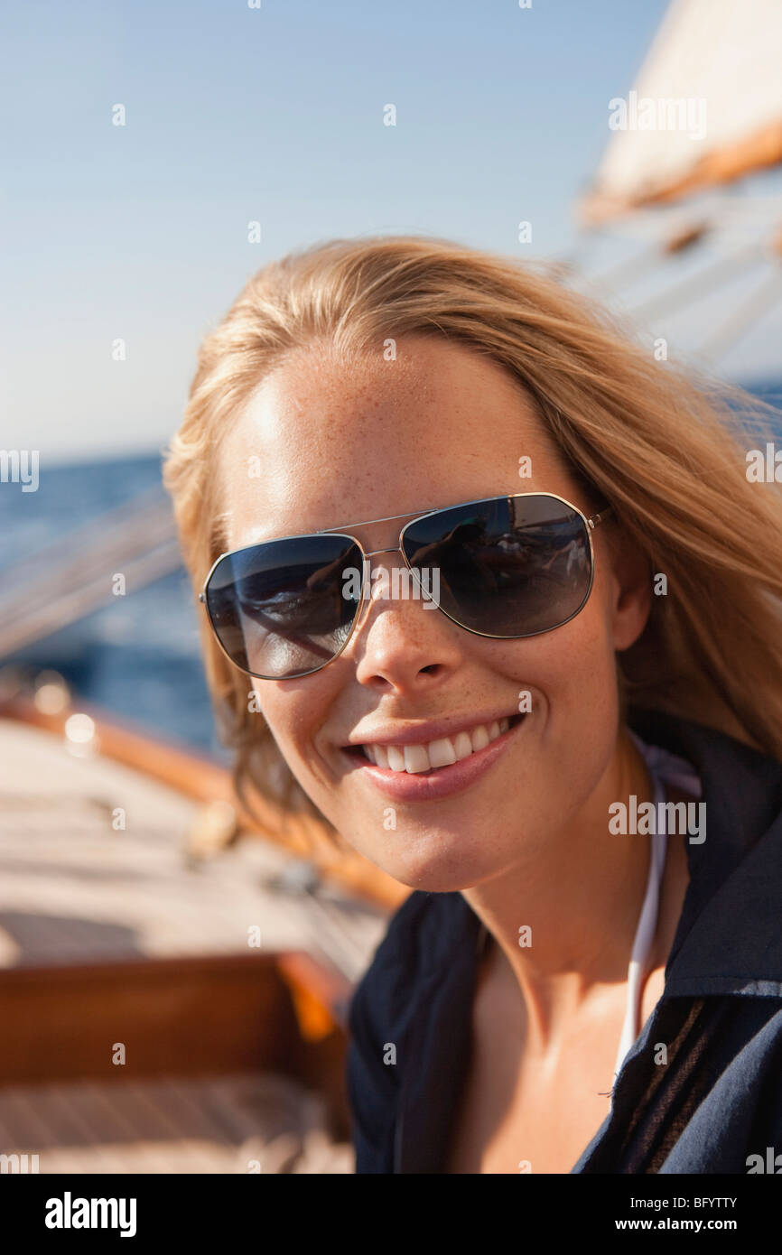 Woman on a boat hi-res stock photography and images - Alamy