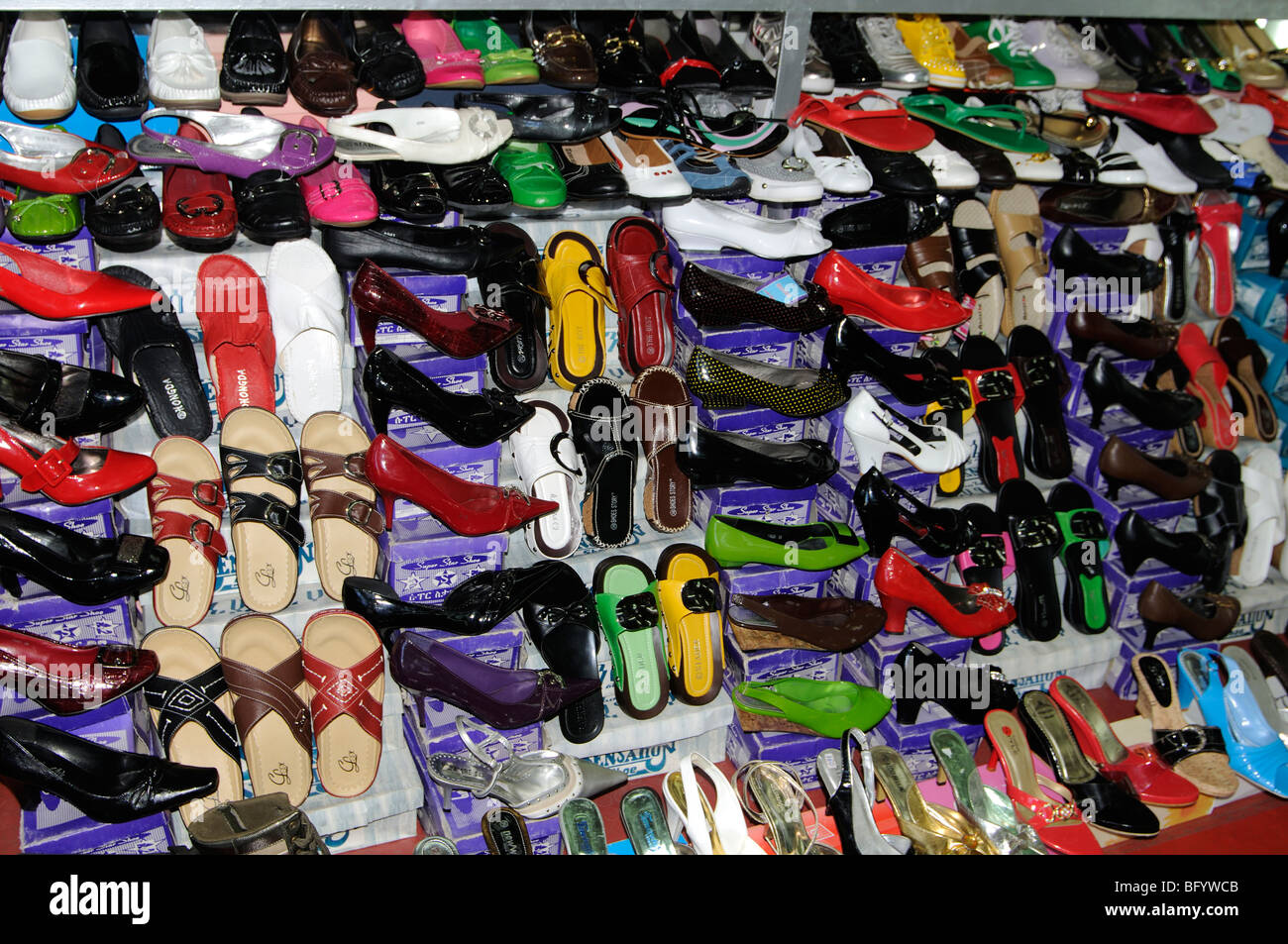 shoe shop, Haile Selassie Street, Piazza addis ababa ethiopia Stock Photo