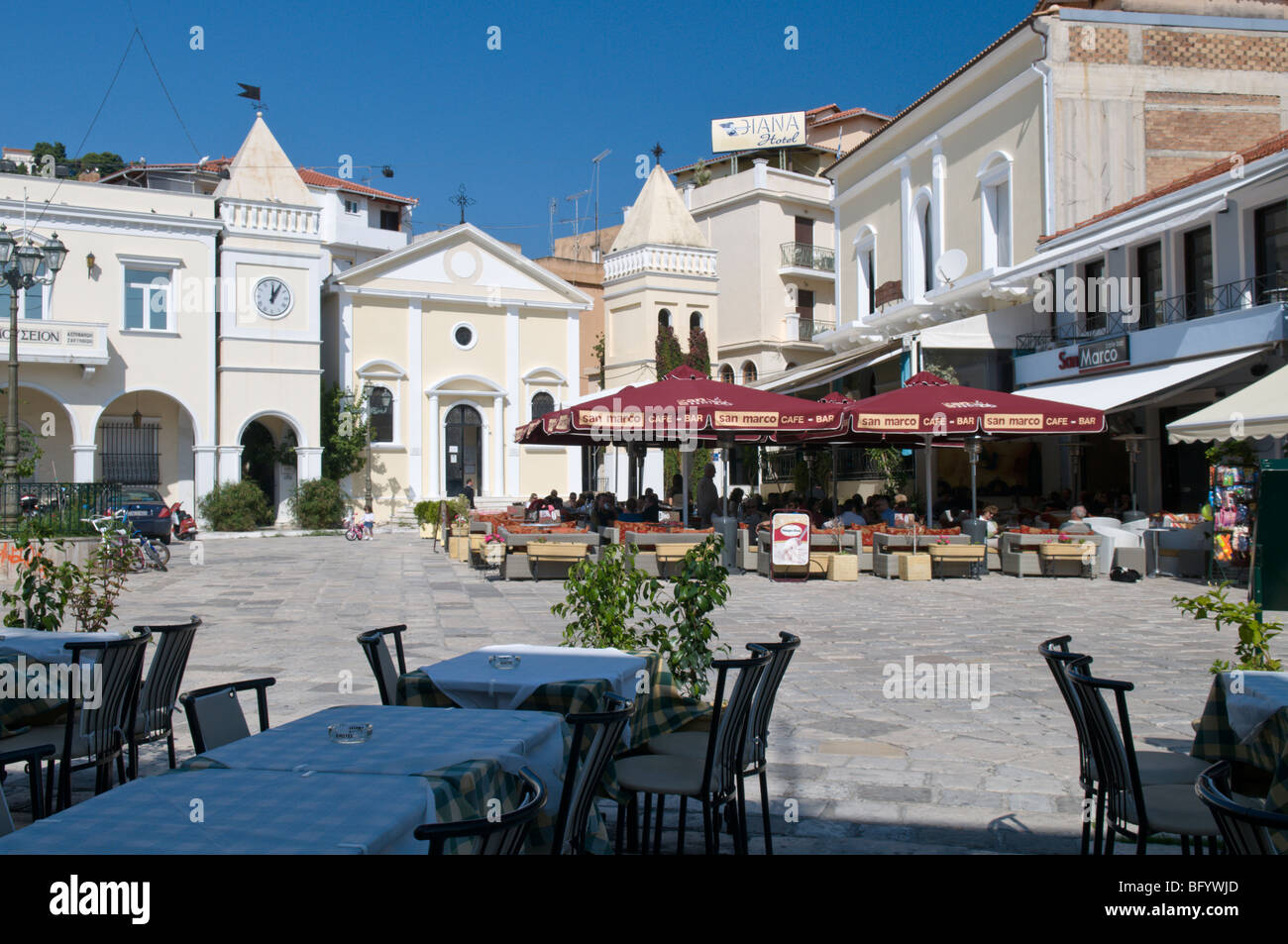 Zante. Greek island. Places to eat, tavernas, restaurants, in Ag ...