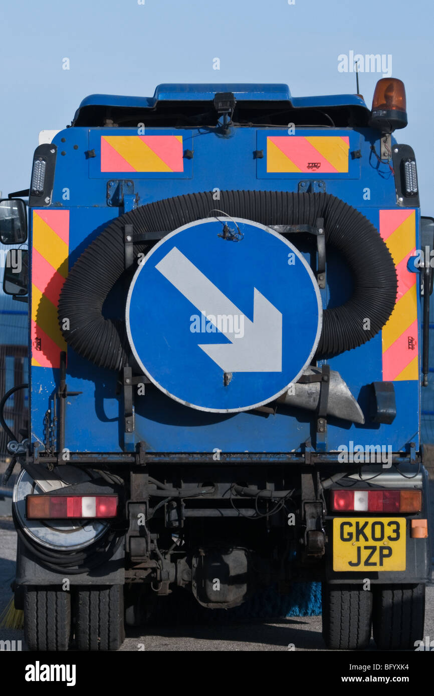 UK council drain cleaner. View from the rear behind. Close up Stock Photo