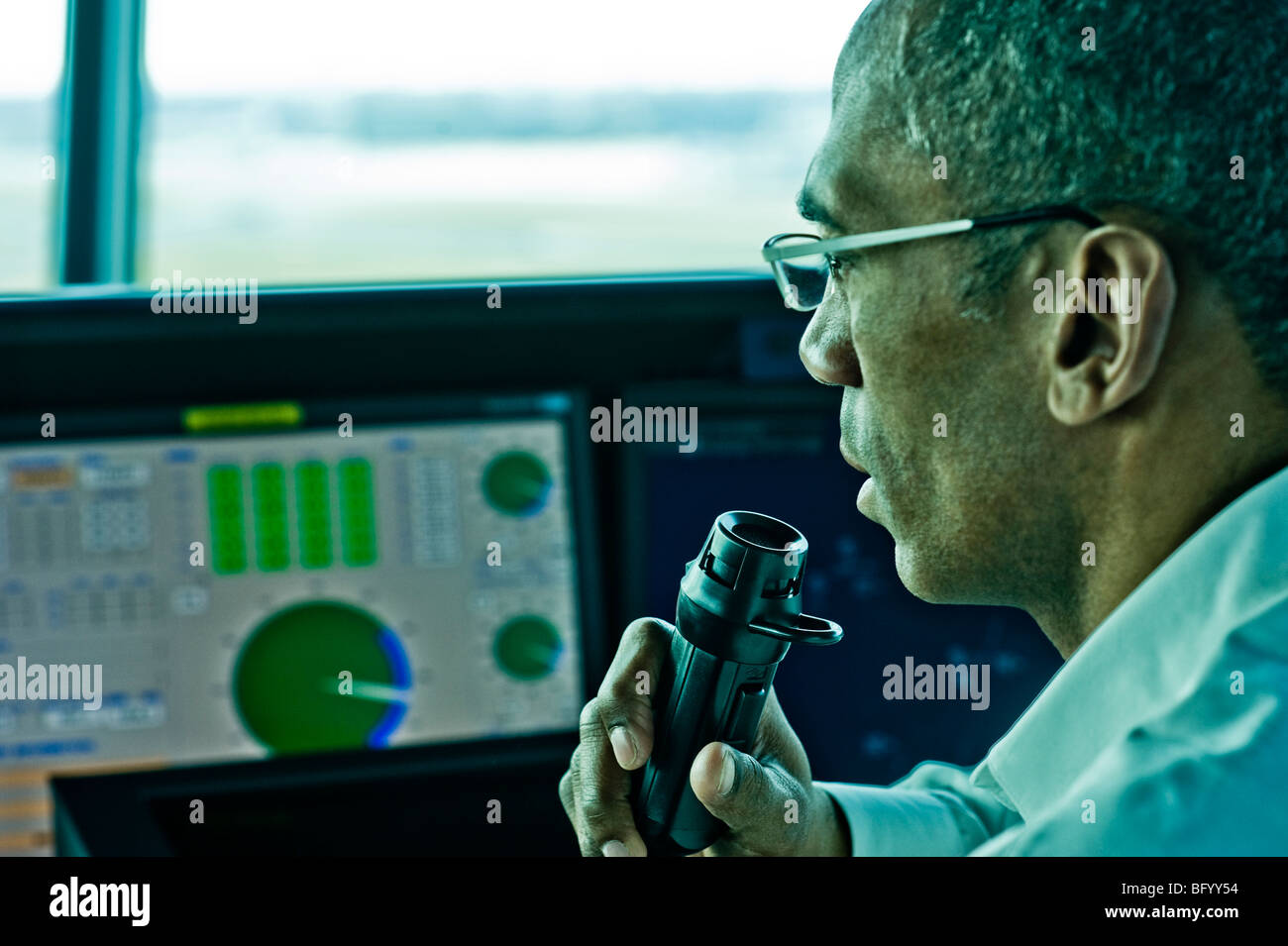 airport control tower Stock Photo