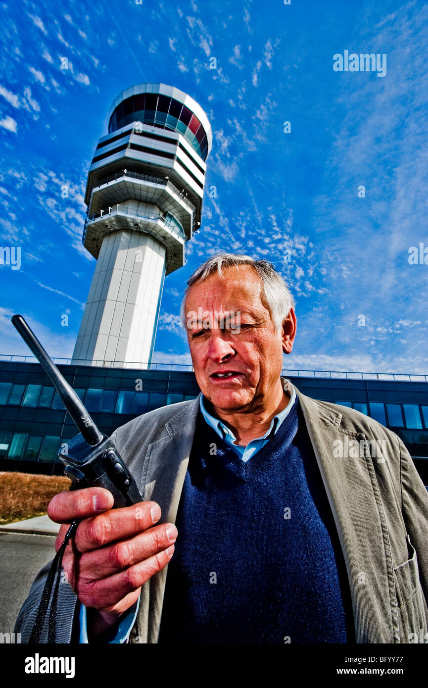 airport control tower Stock Photo