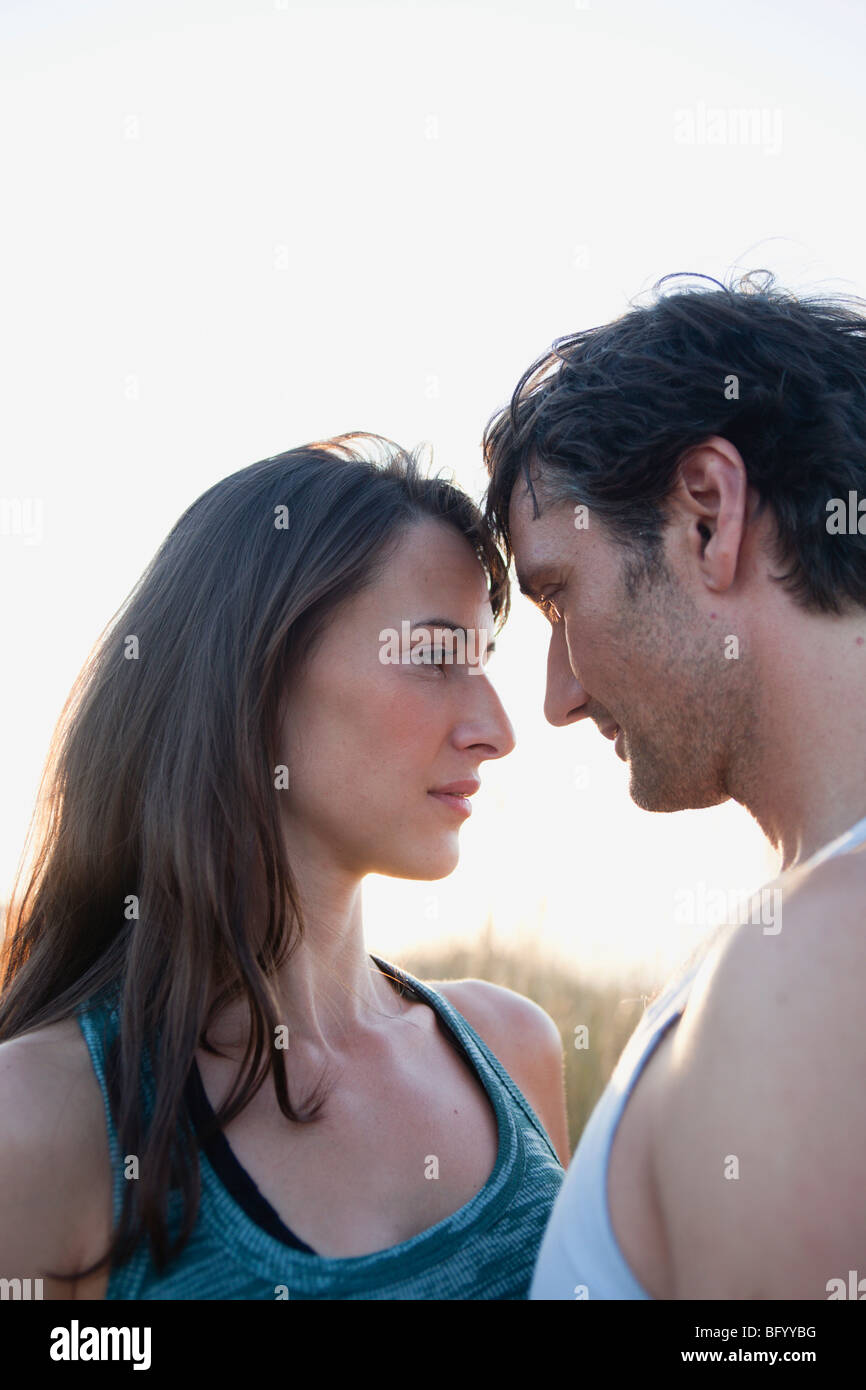 couple looking at each other Stock Photo