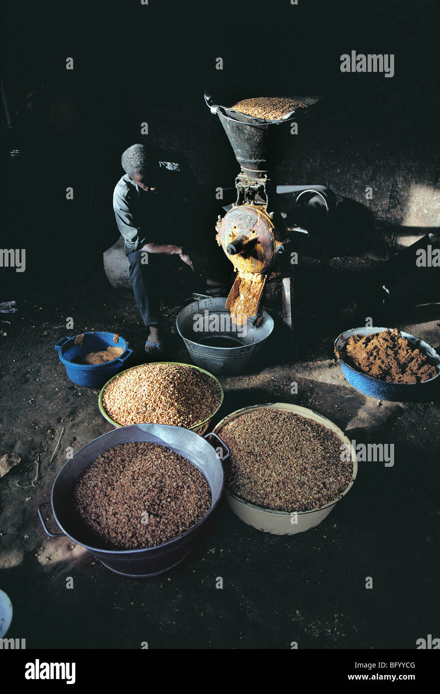 Making peanut butter, Segou, Mali, West Africa Stock Photo Alamy