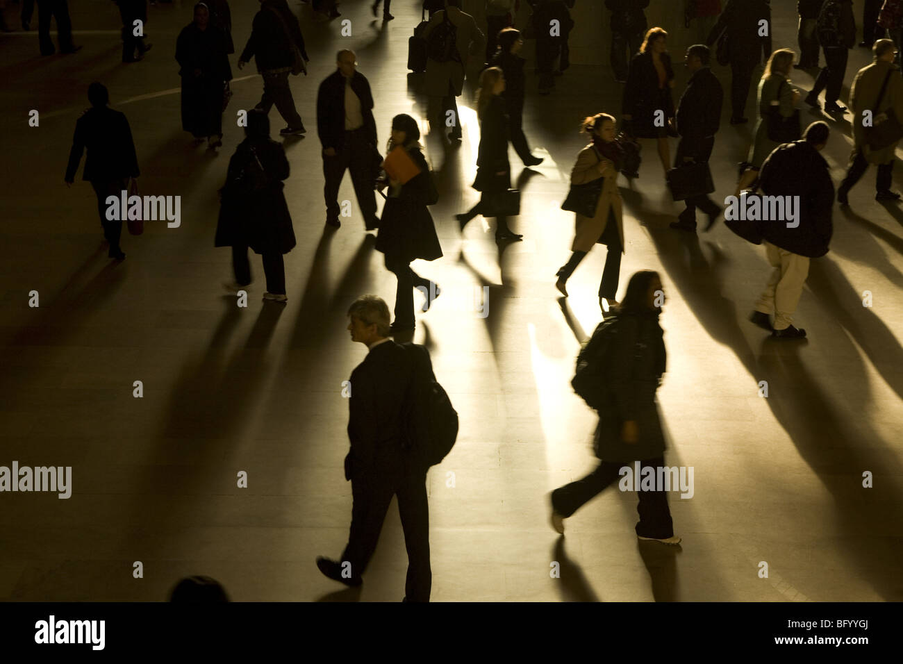 Workers pour through Grand Central Station every morning on their way to work in the Big Apple. Stock Photo