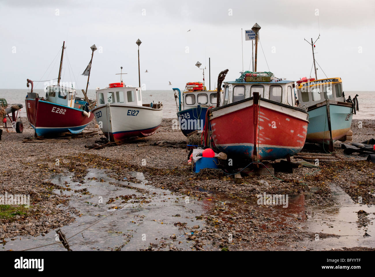 Fishing boats at Beer, Devon Stock Photo Alamy