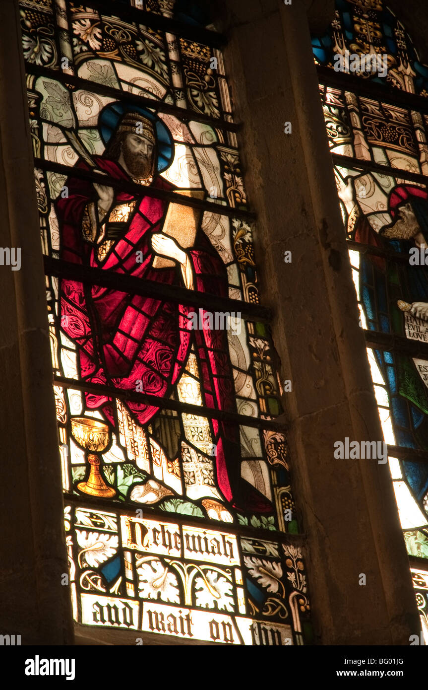 Stained glass window, Exeter Cathedral Stock Photo Alamy