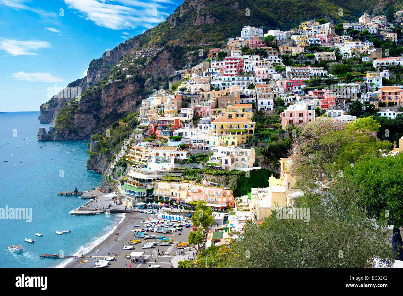 The fashionable resort of Positano, Amalfi coast, Italy Stock Photo