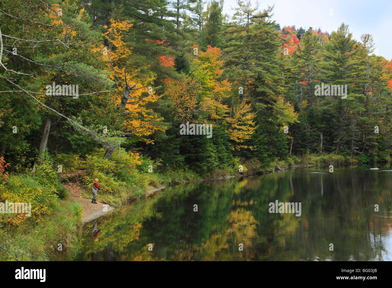 West Branch Ausable River, Lake Placid, Adirondacks, New York Stock