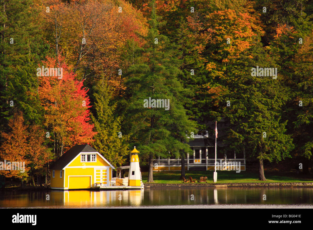 First Lake, Old Adirondacks, New York Stock Photo Alamy