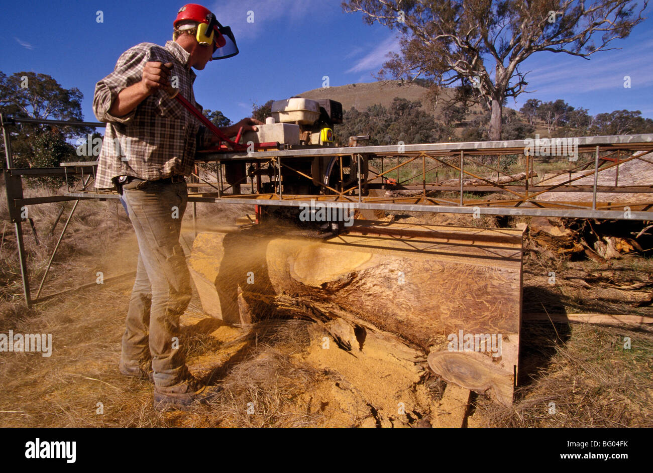 Portable timber mill, Australia Stock Photo Alamy