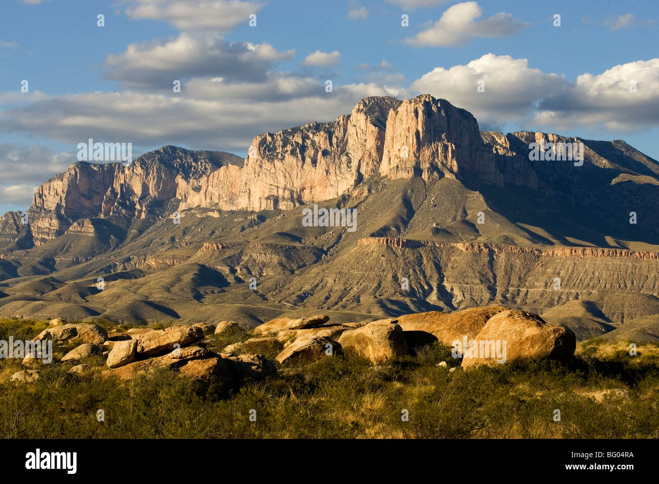 Guadalupe Peak And El Capitan Guadalupe Mountains Tx Stock - 