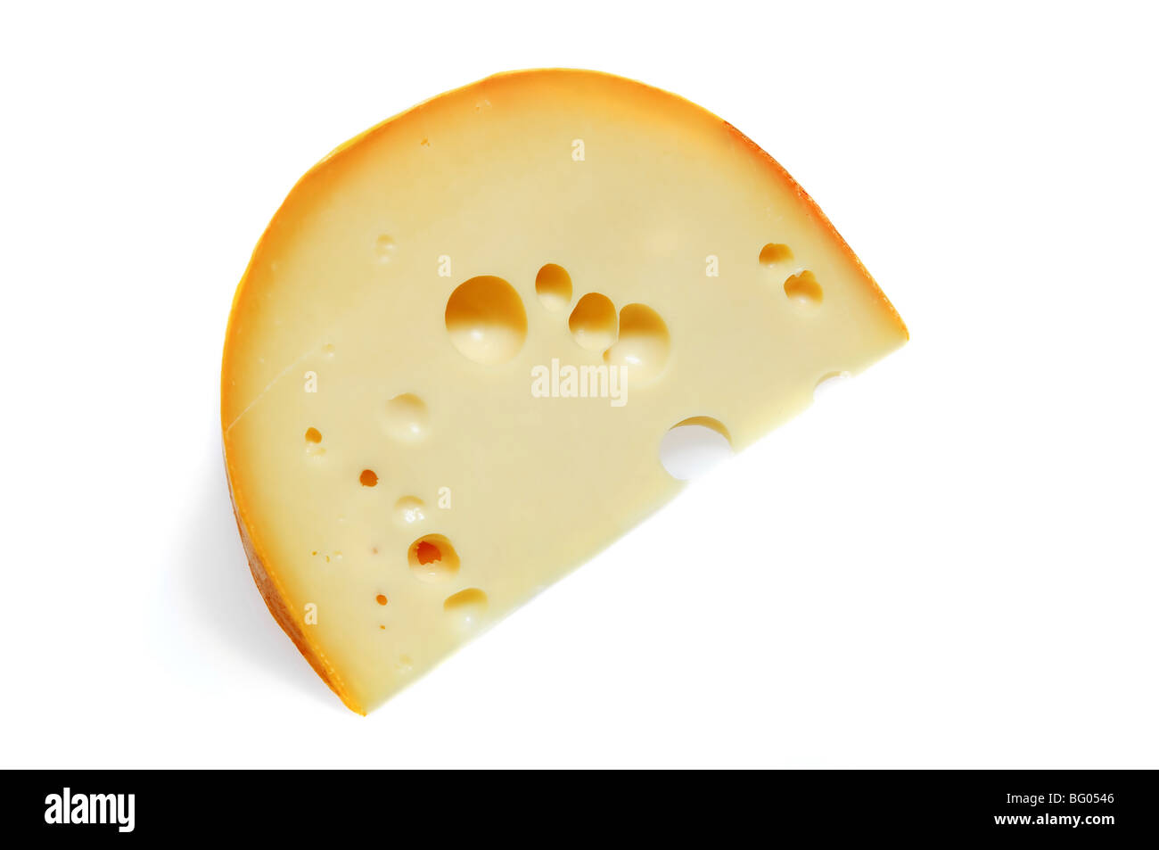 piece of cheese isolated on white Stock Photo