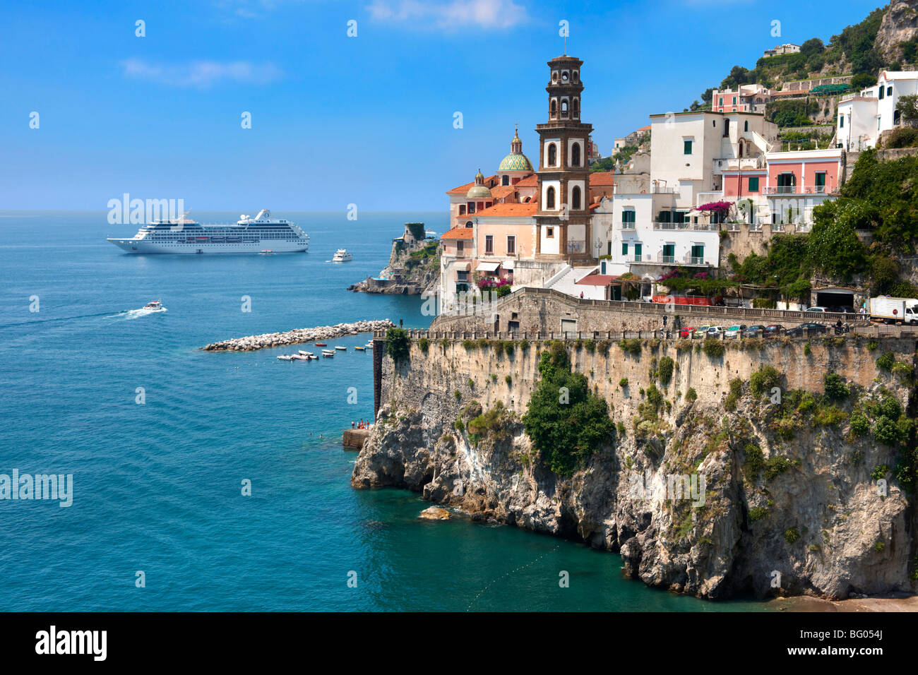 Resort town of Atrani ; Amalfi Coast ; Italy Stock Photo