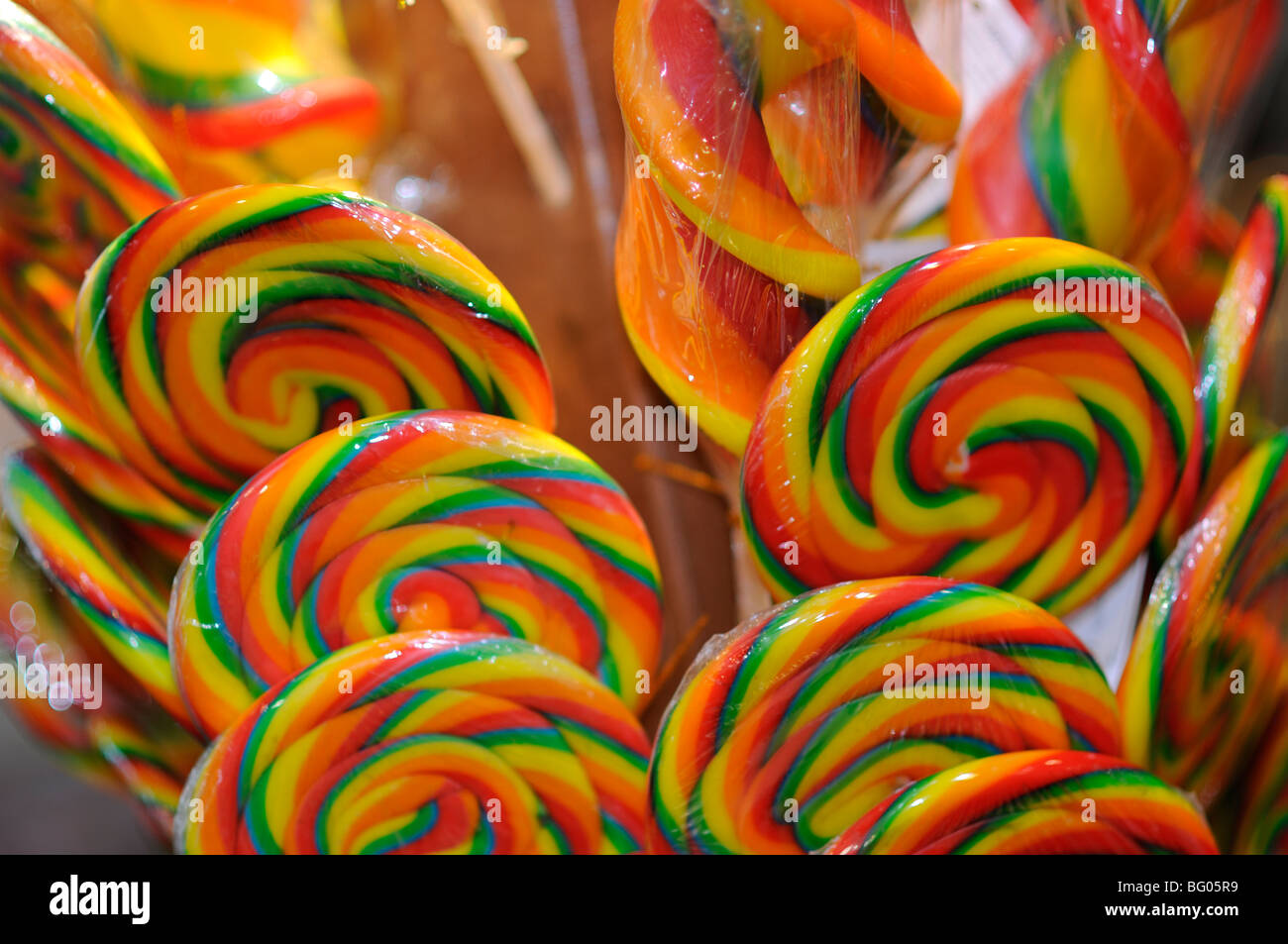 lollypops on sale in departure hall, International Airport, Kuala Lumpur Malaysia Stock Photo