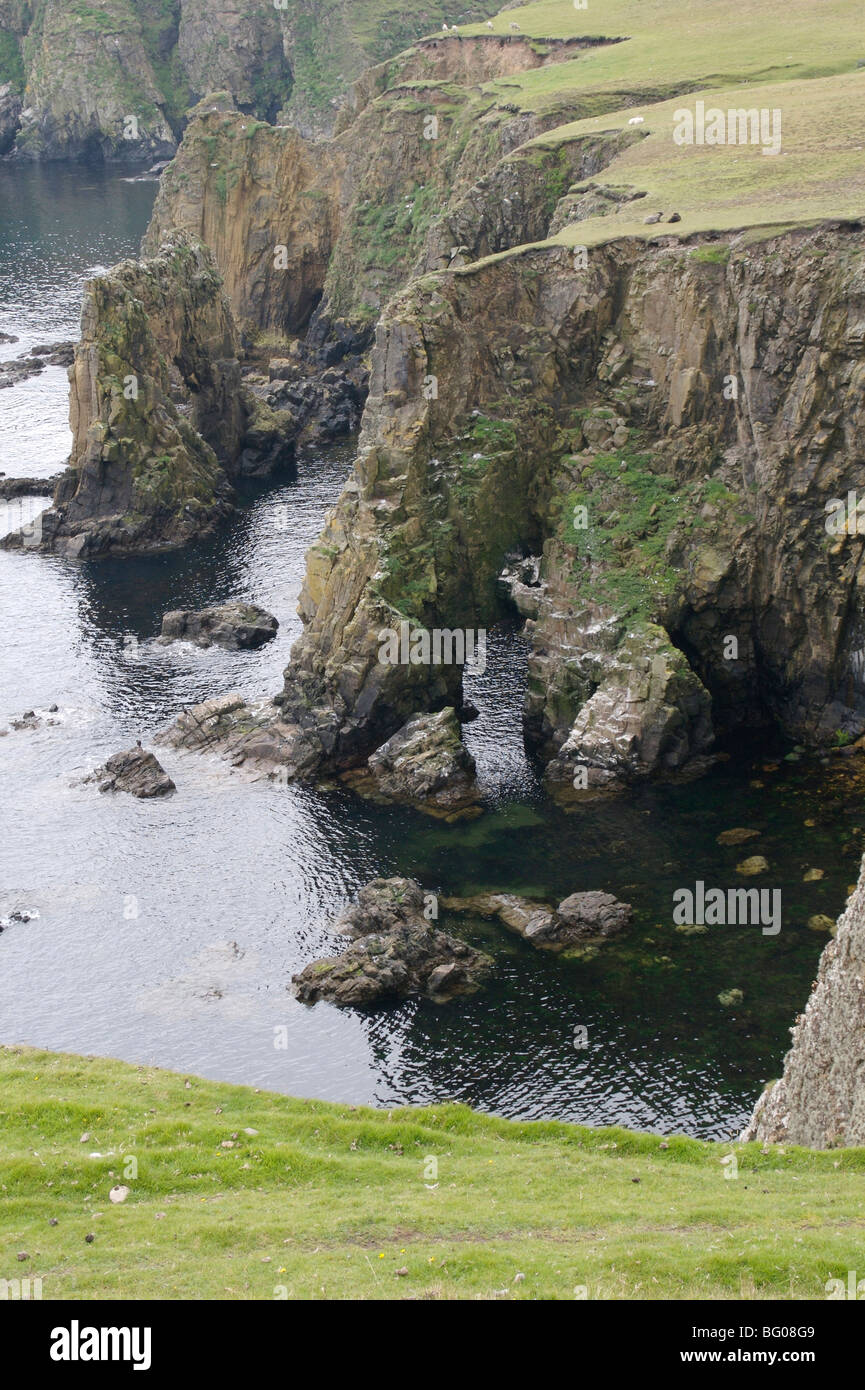 Cliffs, Fair Isle, Shetlands, Scotland, United Kingdom, Europe Stock Photo