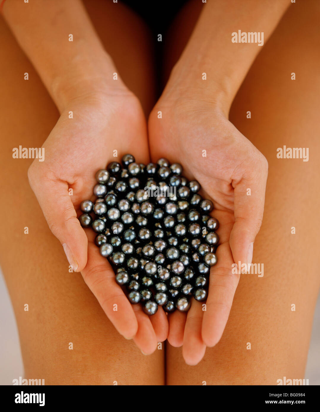 Black pearls Stock Photo