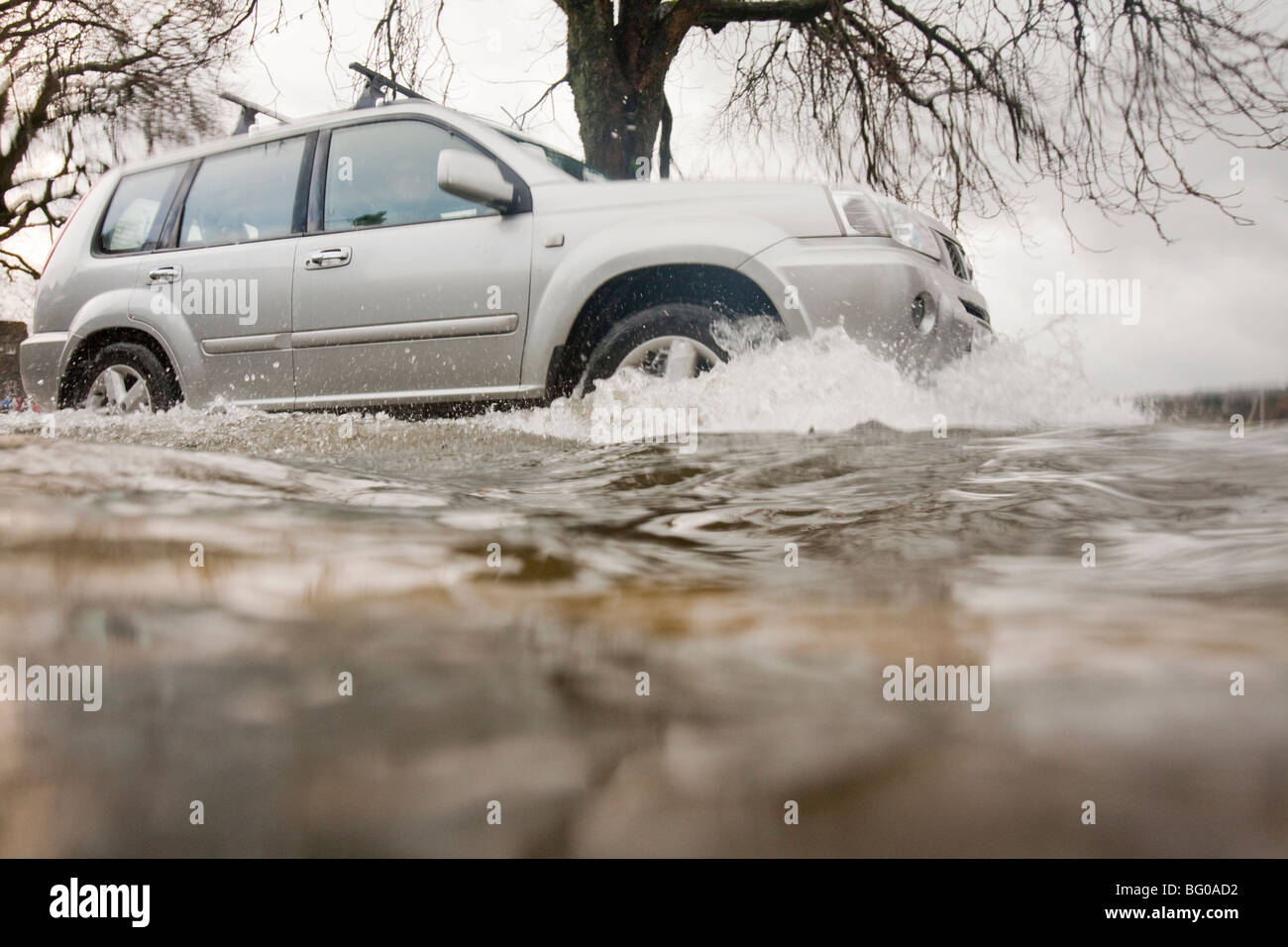 A road in Ambleside,submerged by the devastating November 2009 floods